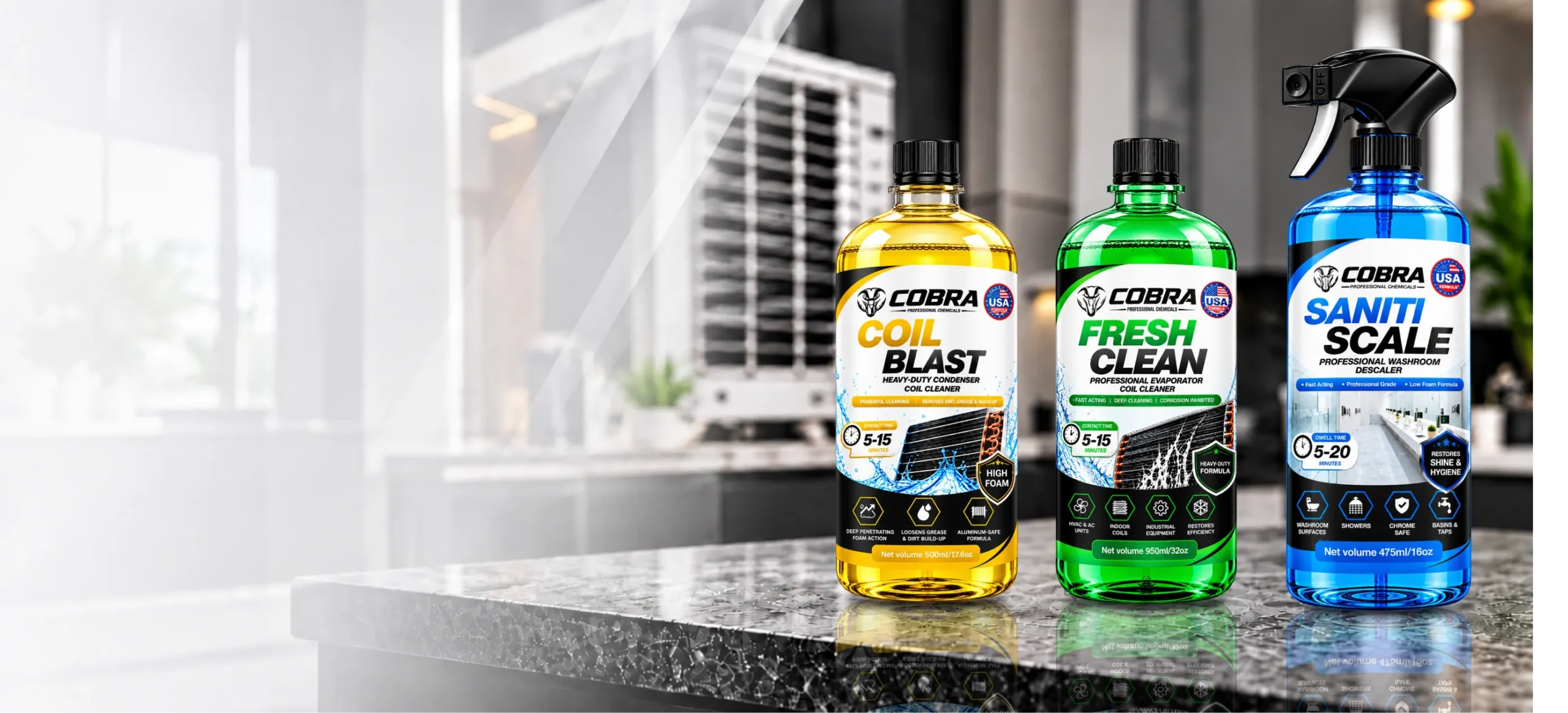 COBRA professional chemicals product lineup
